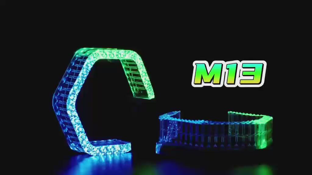 Riglow™ Powered by AES M13 5D Crystal RGB Angel Eyes Shroud – Bluetooth App Controlled with Welcome Function-2