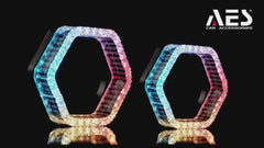 Riglow™ Powered by AES M10 5D RGB Crystal Hex Angel Eye Halo Rings – Bluetooth App Controlled with Welcome Function & Switchback-8