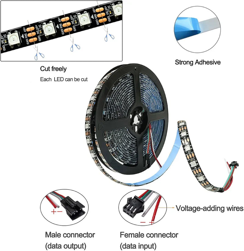 Riglow™ WS2812B Addressable RGB LED Strip-10