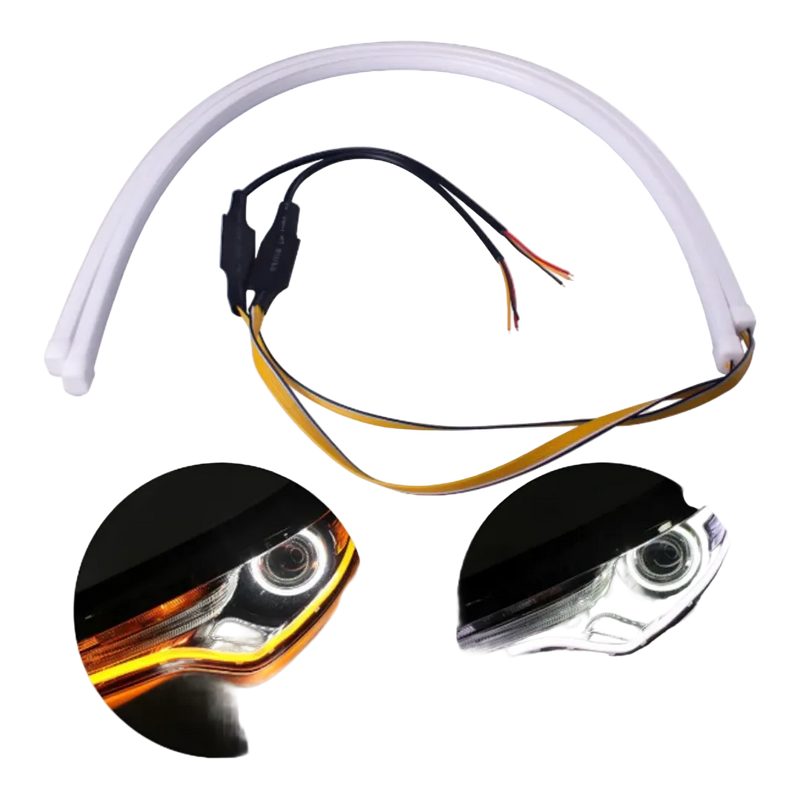 Riglow™ 24" Sequential DRL LED Strip Lights – White DRL & Amber Flowing Turn Signal (2PCS)-3