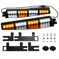 Riglow™ Visor Strobe Light Bar – Dual Color (Amber/White)-2