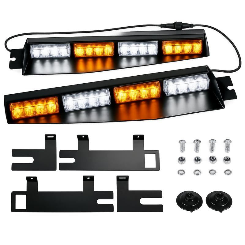 Riglow™ Visor Strobe Light Bar – Dual Color (Amber/White)-2