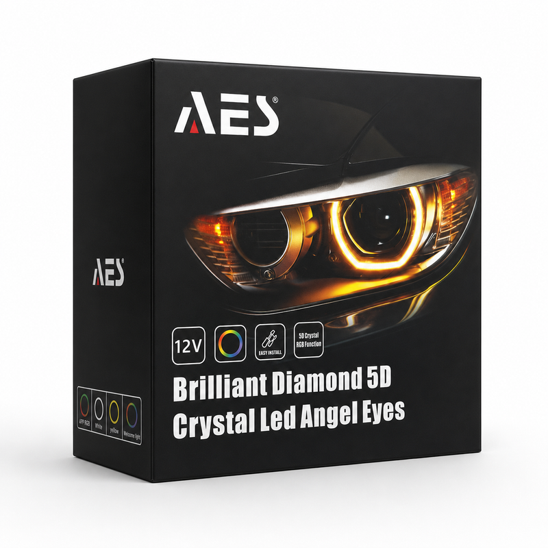 Riglow™ Powered by AES M5 5D RGB Crystal Angel Eyes Shroud | Bluetooth, Switchback & Welcome Function-1