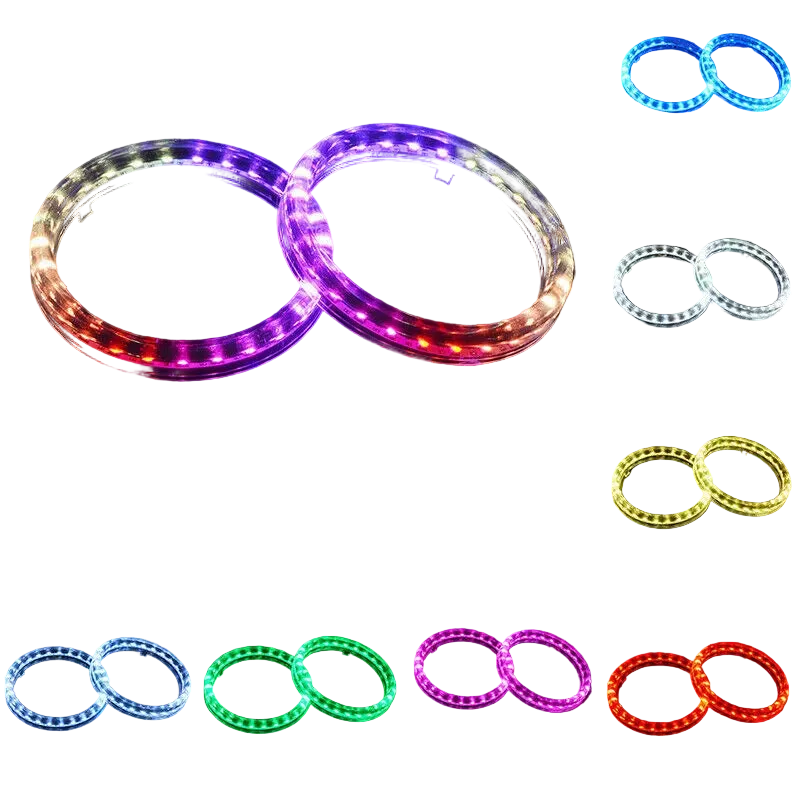 Riglow™ RGB COB LED Halo Rings – 80mm Bluetooth App Controlled (Pair)-1