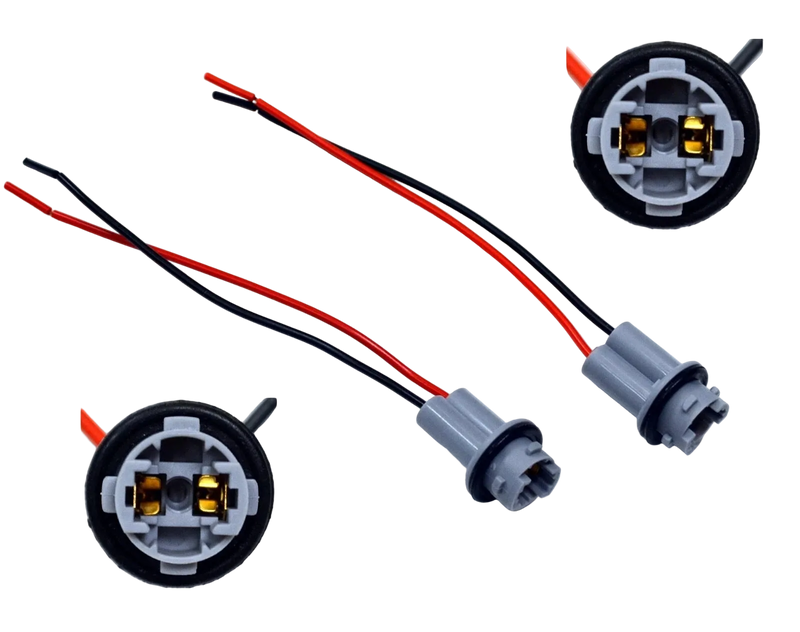 Riglow™ T10 / 194 Female Wiring Pigtail Socket – Universal 2-Pin Repair Harness-1