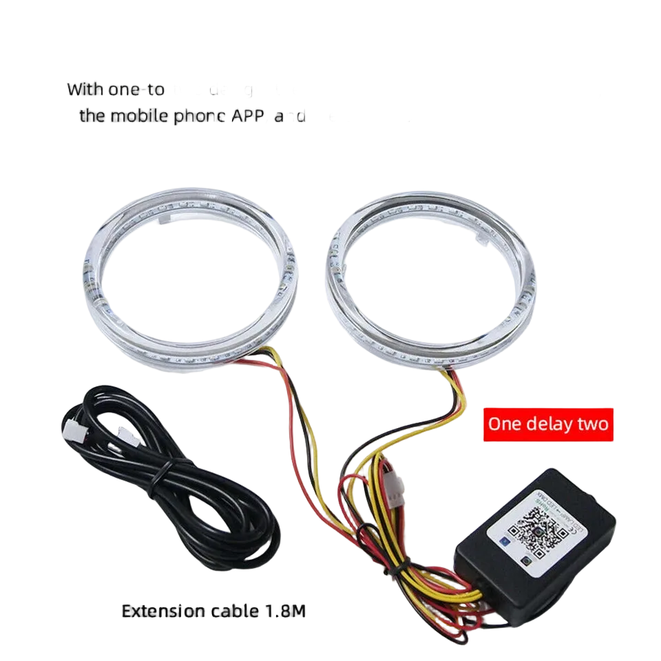Riglow™ RGB COB LED Halo Rings – 80mm Bluetooth App Controlled (Pair)-8