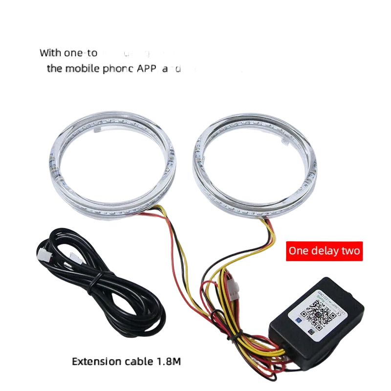 Riglow™ RGB COB LED Halo Rings – 80mm Bluetooth App Controlled (Pair)-8