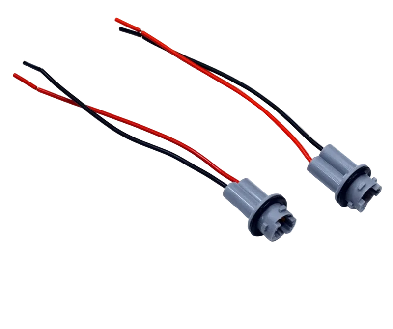 Riglow™ T10 / 194 Female Wiring Pigtail Socket – Universal 2-Pin Repair Harness-3