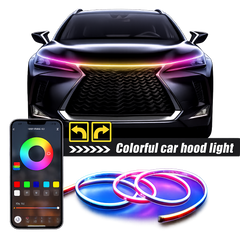 Riglow™ RGB Hood Light Strip – App Controlled Sequential DRL & Turn Signal (1.5M)-1