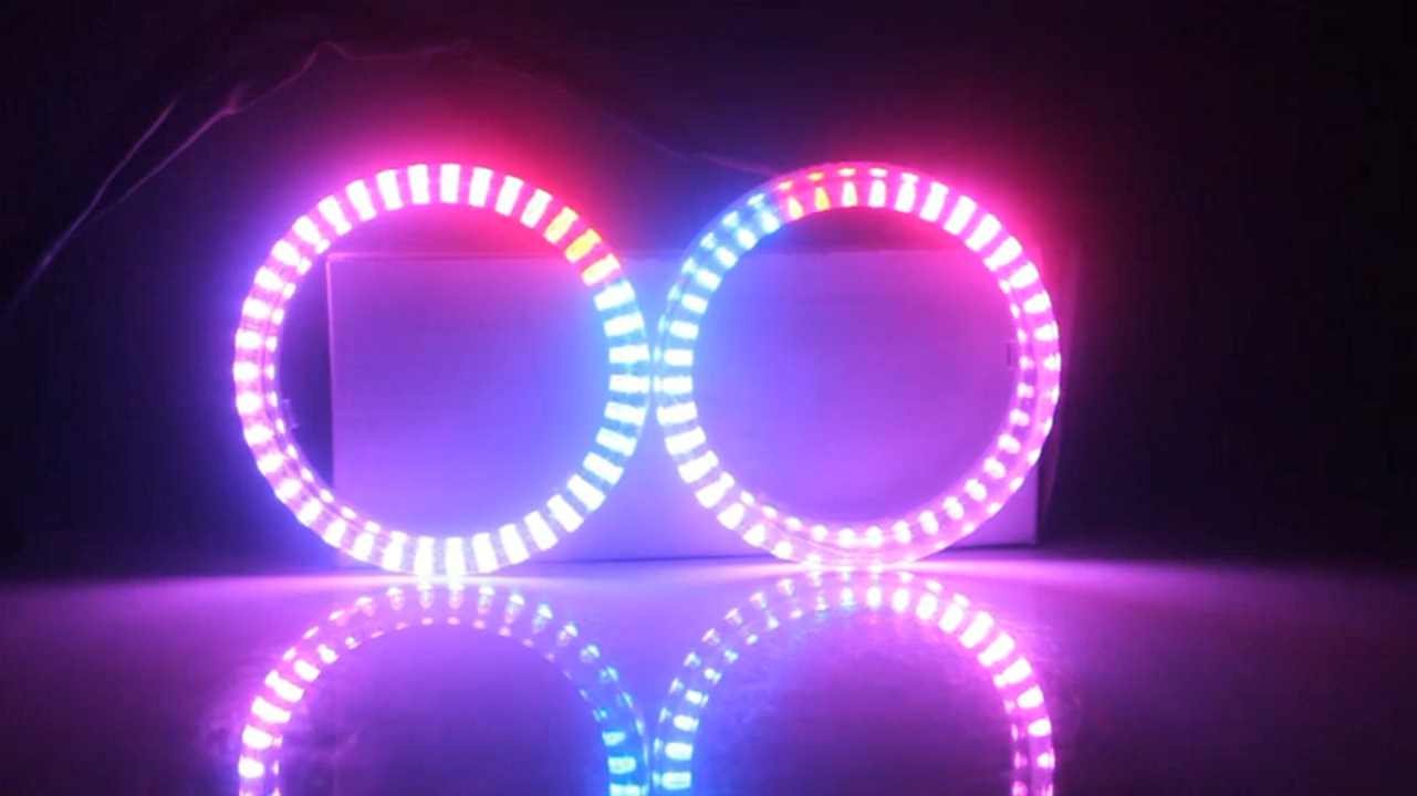 Riglow™ RGB COB LED Halo Rings – 80mm Bluetooth App Controlled (Pair)-2