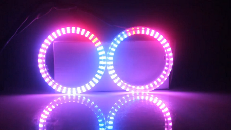 Riglow™ RGB COB LED Halo Rings – 80mm Bluetooth App Controlled (Pair)-2